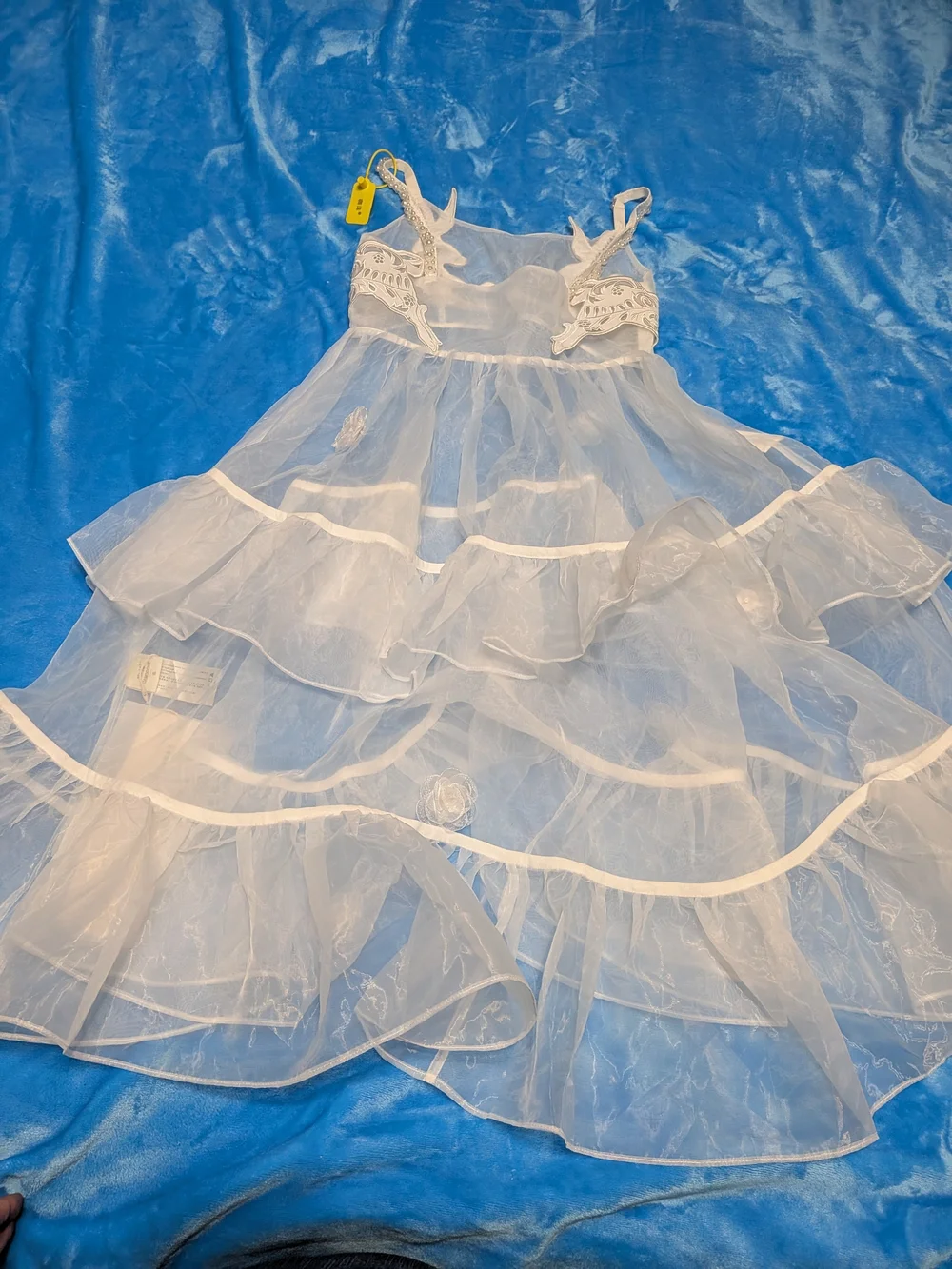 🐰✨ Whimsical Charm: Bunny-Appliqué Sheer Tulle Formal Dress ✨🐰 - Picture 2 of 3